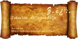 Zabolai Ézsaiás névjegykártya